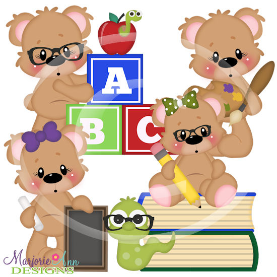 Benny & Belinda Back To School SVG Cutting Files + Clipart - Click Image to Close